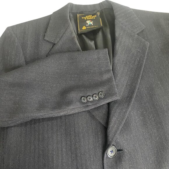 Hart Schaffner &‎ Marx Rothschild Long Wool Coat Mens Size 48 in Chest  Overcoat - Picture 5 of 14